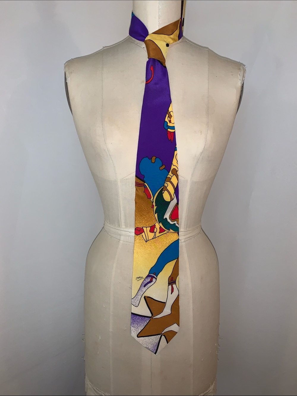 Vintage New dead stock printed Silk Tie new max